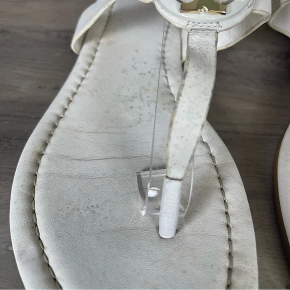 Tory Burch Womens 8 White Bryce Flat Thong Sandals Casual Logo Beach - Picture 5 of 12